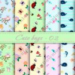 Cute Bugs Digital Paper Pape..