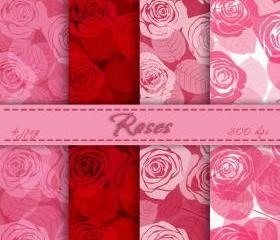 Roses Digital Paper Download Background With Roses of 4 Sheets Flowers Rose Art for Prints Clip Art Roses